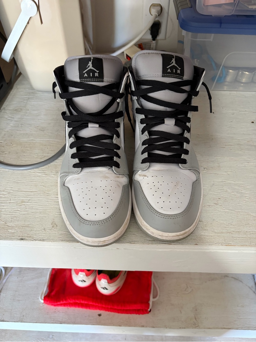 Nike Grey, White and Black High-Top Sneakers